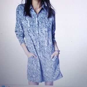 Zadig & Voltaire Rougi Snake Print Silk Shirt Dress long sleeve pockets size XS